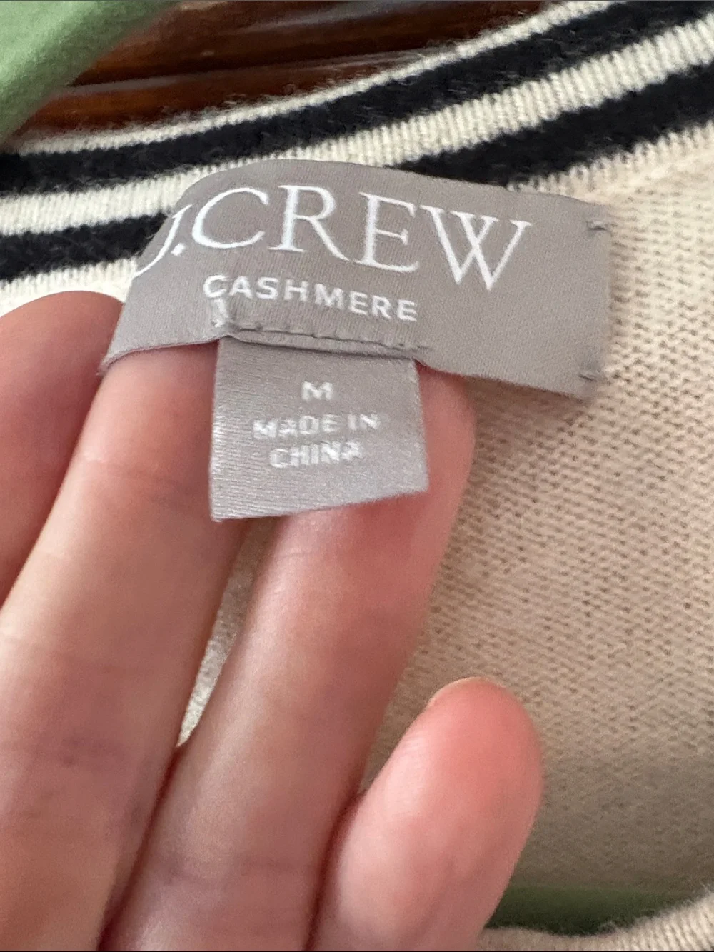 J. Crew Cream Cardigan with Black Trim and Gold Buttons